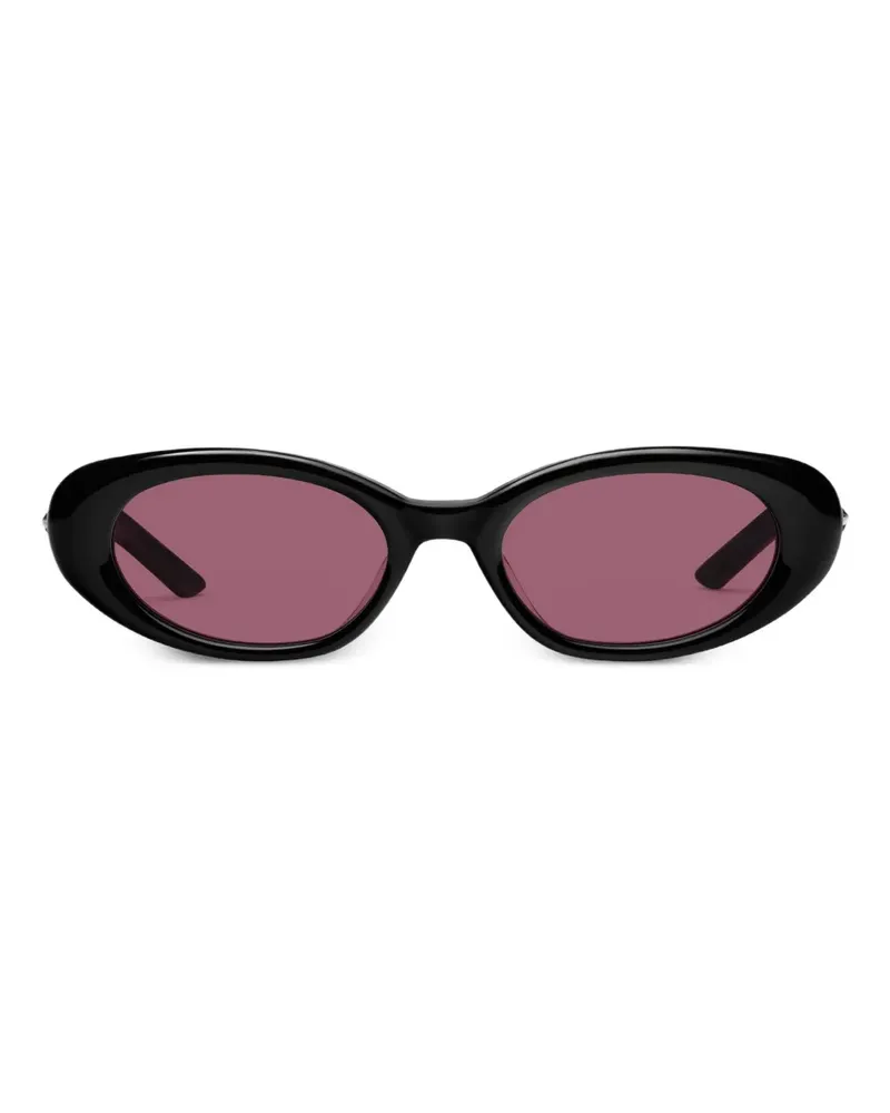 Gentle Monster Ovale Loco 01(R) Sonnenbrille mit Sterndetail - Schwarz Schwarz