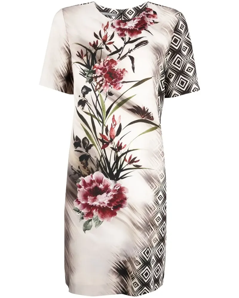Alberta Ferretti Kleid mit Blumen-Print - Nude Nude