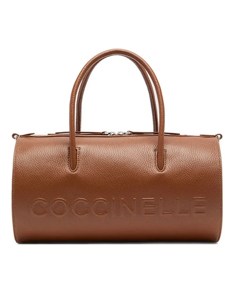 Coccinelle Große Myrtha Umhängetasche mit Logo - Braun Braun
