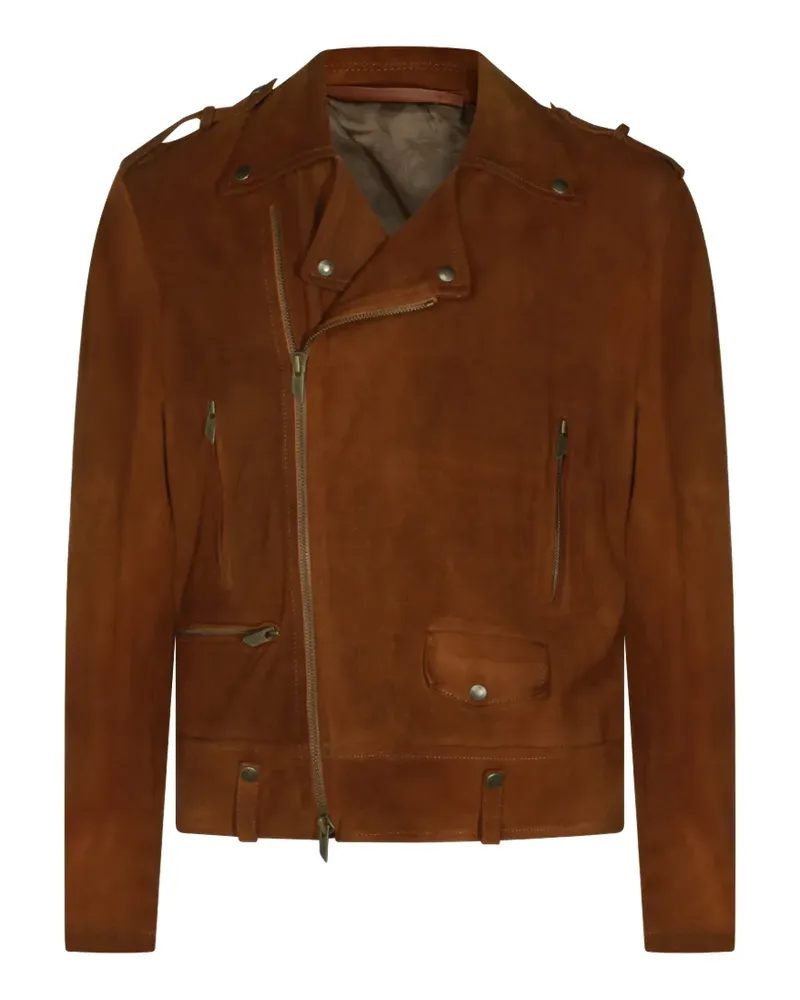 Salvatore Santoro suede biker jacket - Braun Braun