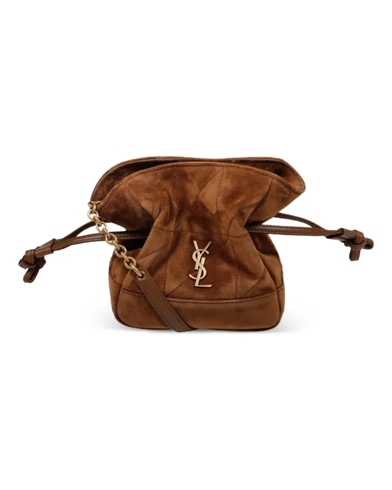 Saint Laurent Gesteppte Beuteltasche mit Kordelzug - Braun Braun