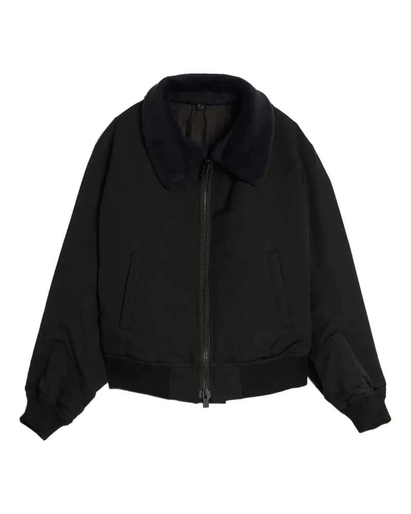 Yohji Yamamoto Jacke mit Fleece-Kragen - Schwarz Schwarz