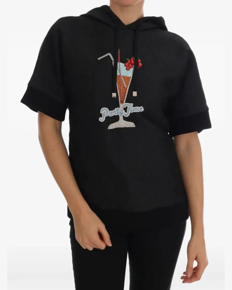 Dolce & Gabbana Hoodie mit Kristallen - Schwarz Schwarz