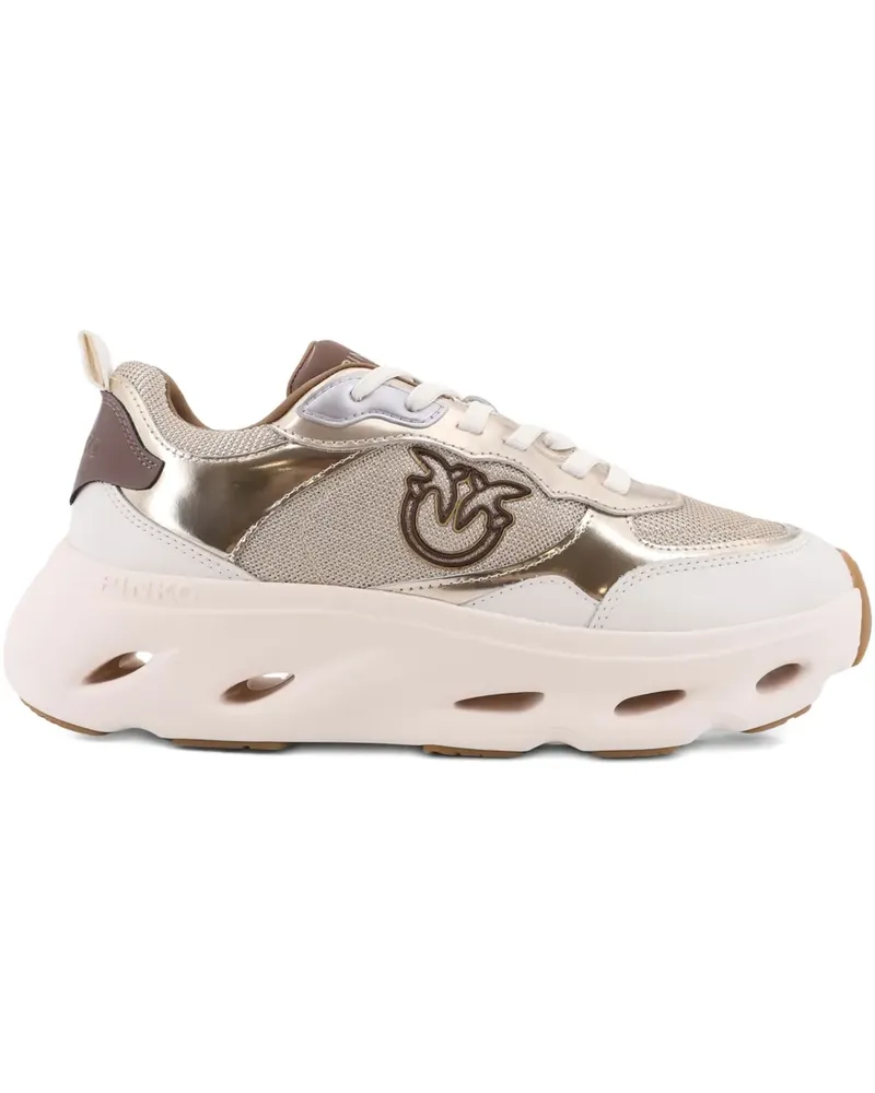 Pinko logo-appliqué sneakers - Nude Nude