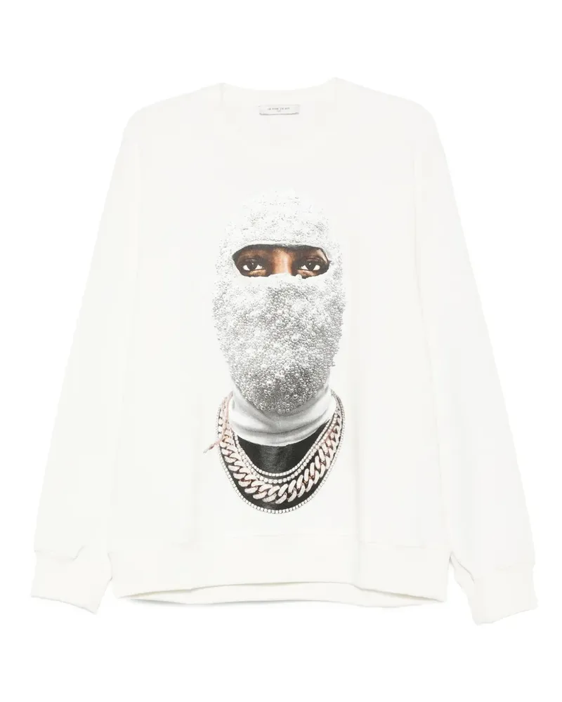 IH NOM UH NIT Sweatshirt mit perlenverziertem Gesicht - Weiß Weiß