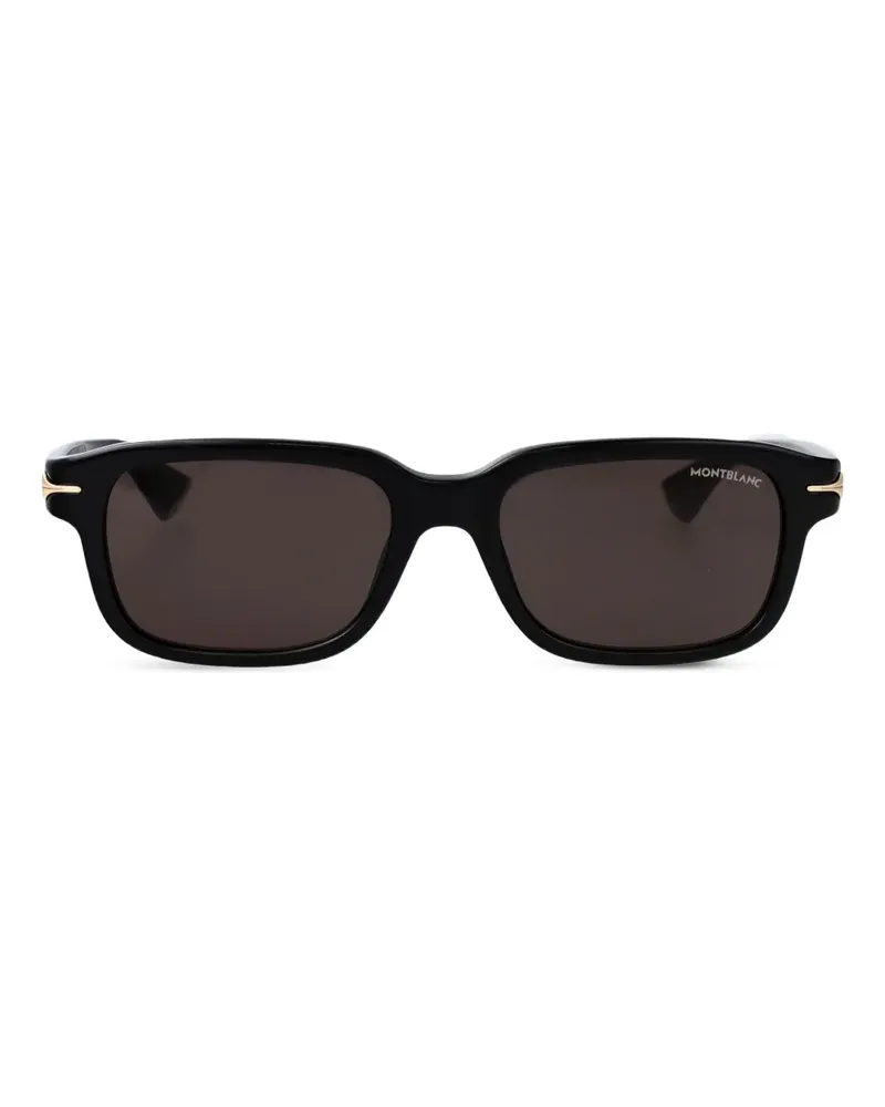Montblanc MB0436S Sonnenbrille mit eckigem Gestell - Schwarz Schwarz