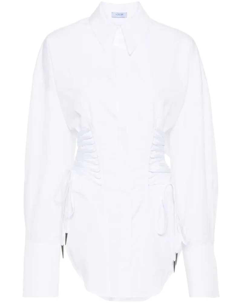 Thierry Mugler Hemd mit Schnürdetails - Weiß Weiß
