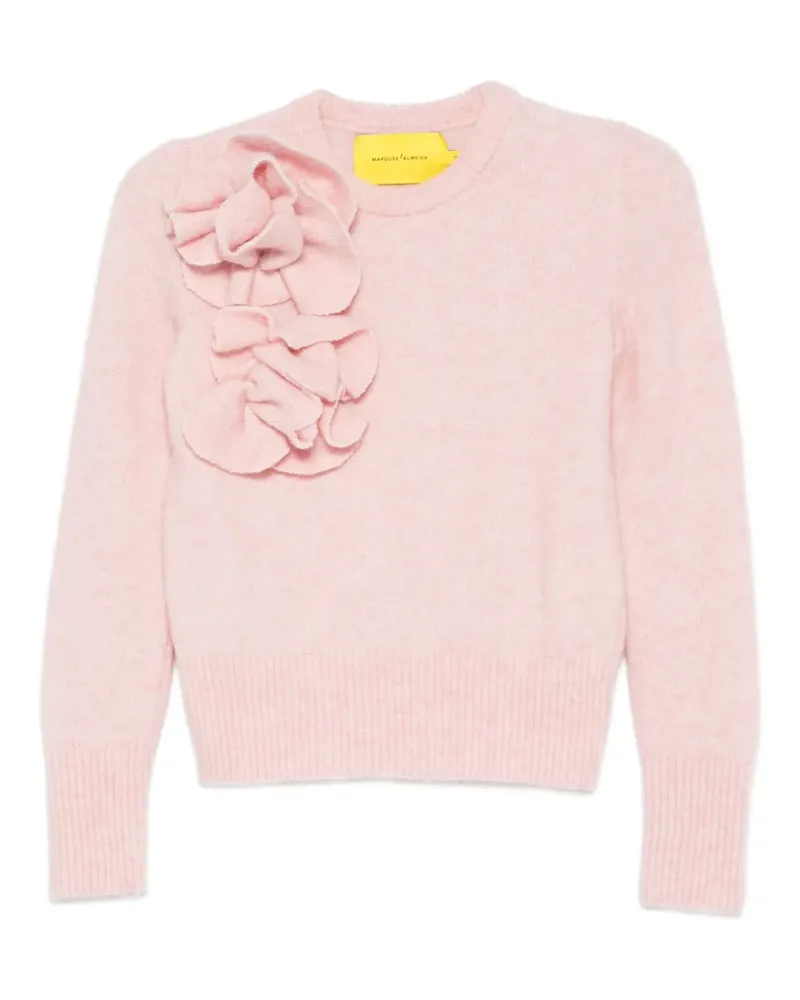 Marques ' Almeida Gerüschter Pullover mit Blume - Rosa Rosa