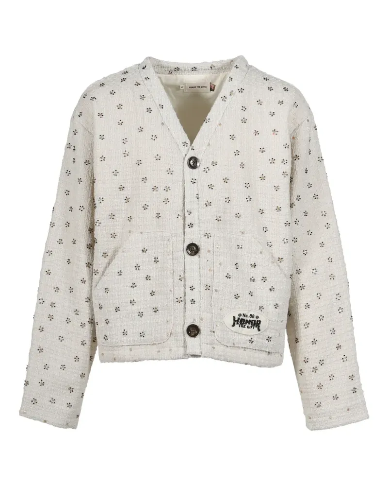 Honor The Gift Cardigan mit Blumenverzierung - Weiß Weiß