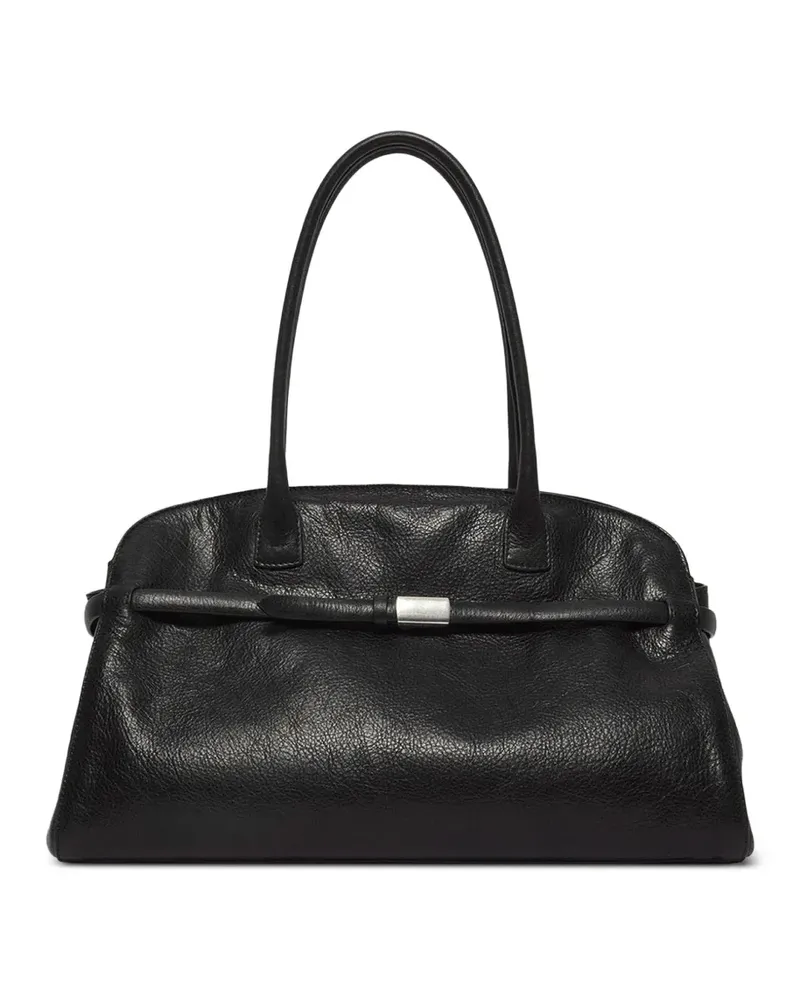 Orciani Große Aura Lagoon Tote Bag mit Prägung - Schwarz Schwarz