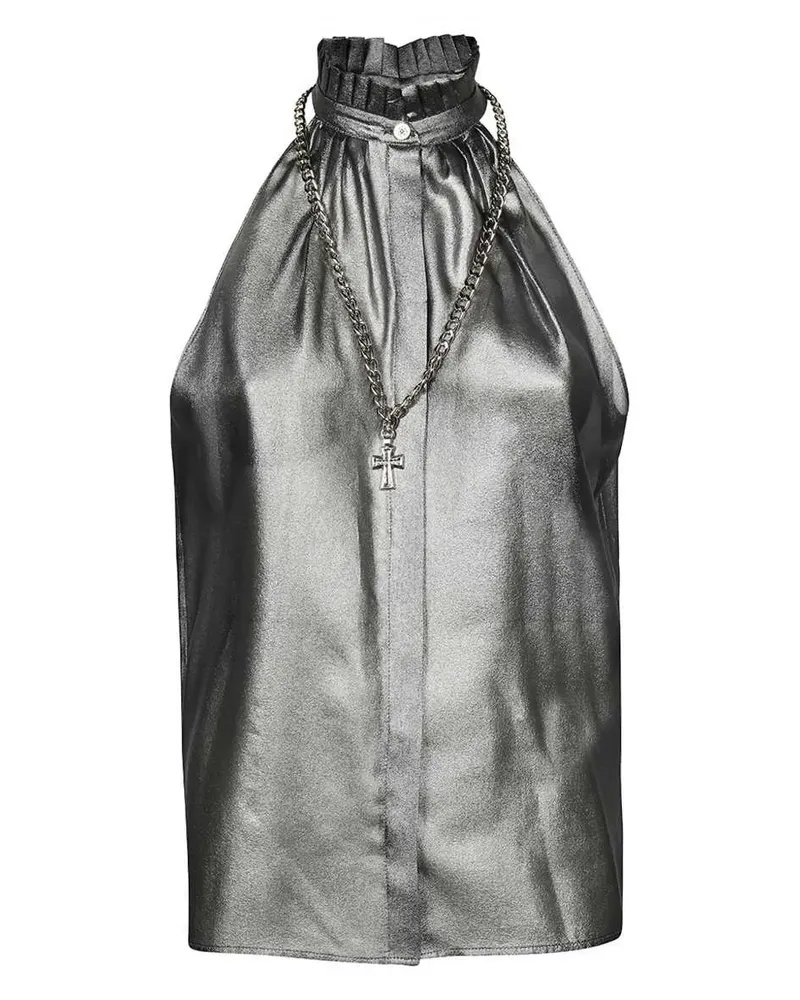 John Richmond Bluse aus Seide - Silber Silber