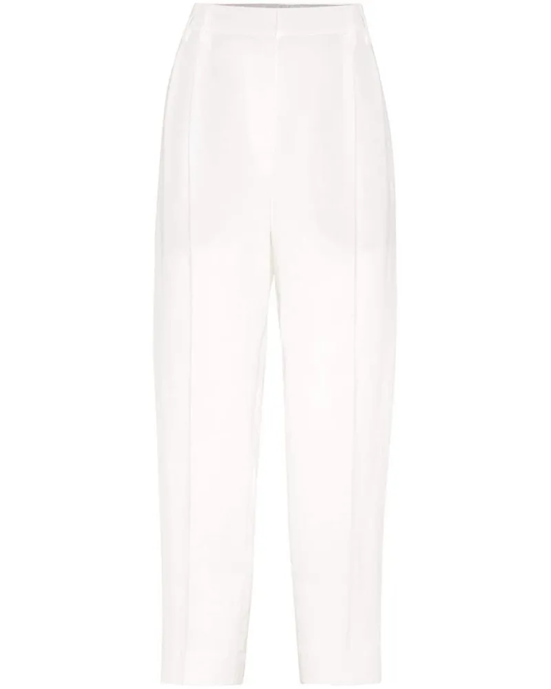 Brunello Cucinelli Cropped-Hose mit hohem Bund - Weiß Weiß
