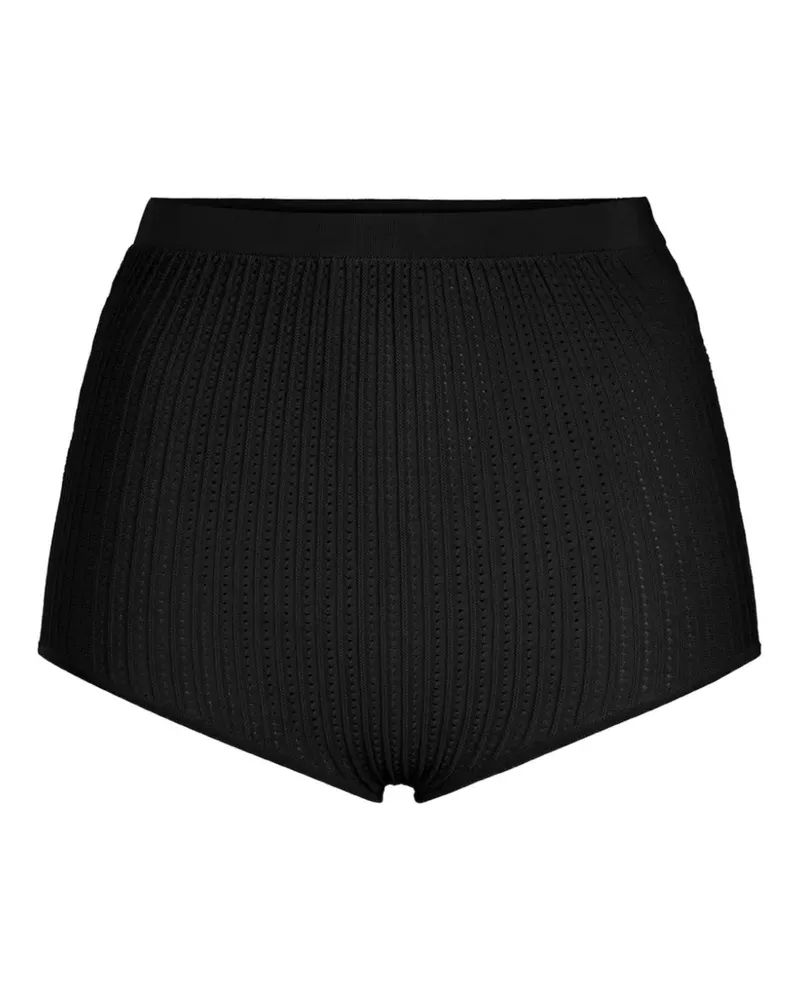 Elisabetta Franchi knit tubular-trimmings shorts - Schwarz Schwarz