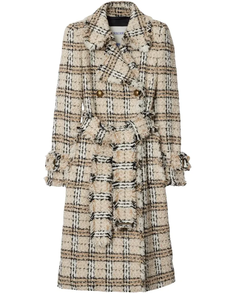 Burberry Karierter Bouclé-Mantel - Nude Nude