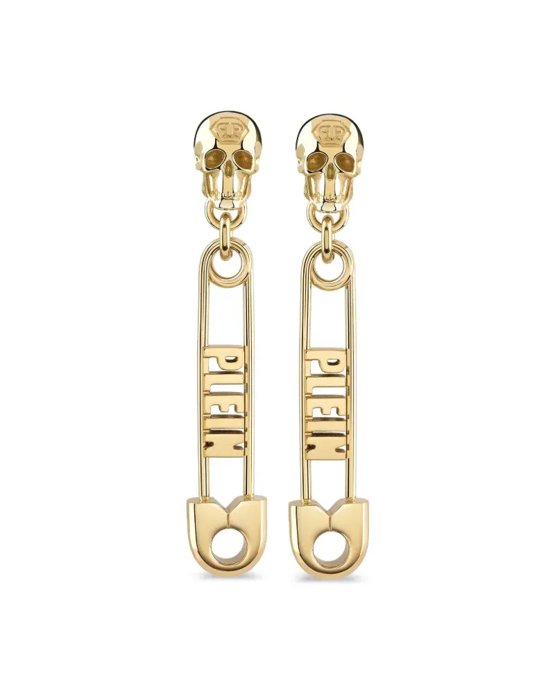 Philipp Plein Lange Ohrringe mit Sicherheitsnadel - Gold Gold