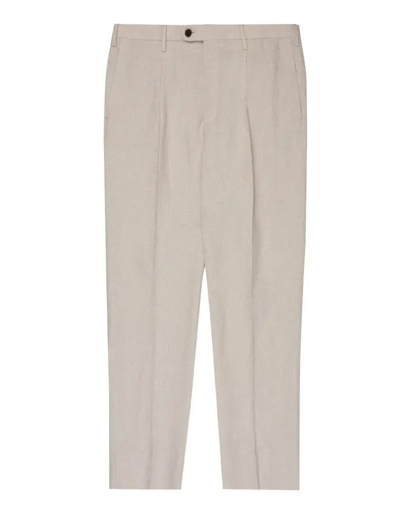 Incotex Gemusterte Leinenhose - Nude Nude