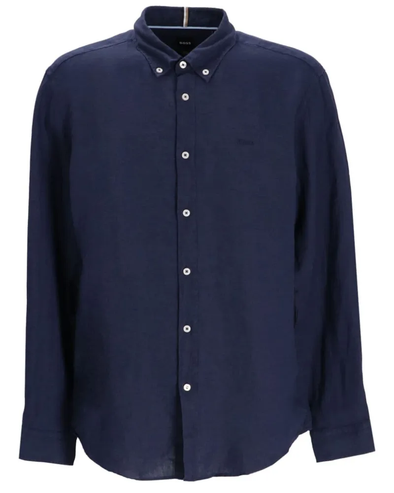 HUGO BOSS Hemd mit Logo-Stickerei - Blau Blau