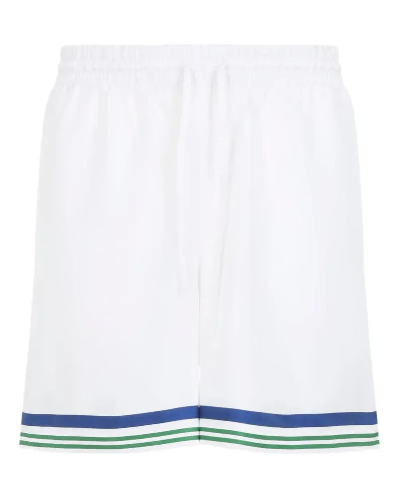 Casablanca Paris Shorts aus Seide mit Kordelzug - Weiß Weiß