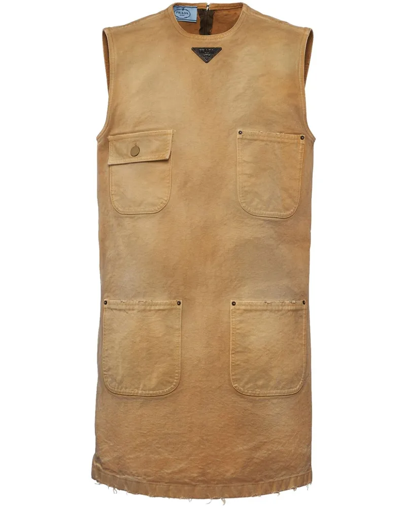 Prada Minikleid aus Canvas - Nude Nude