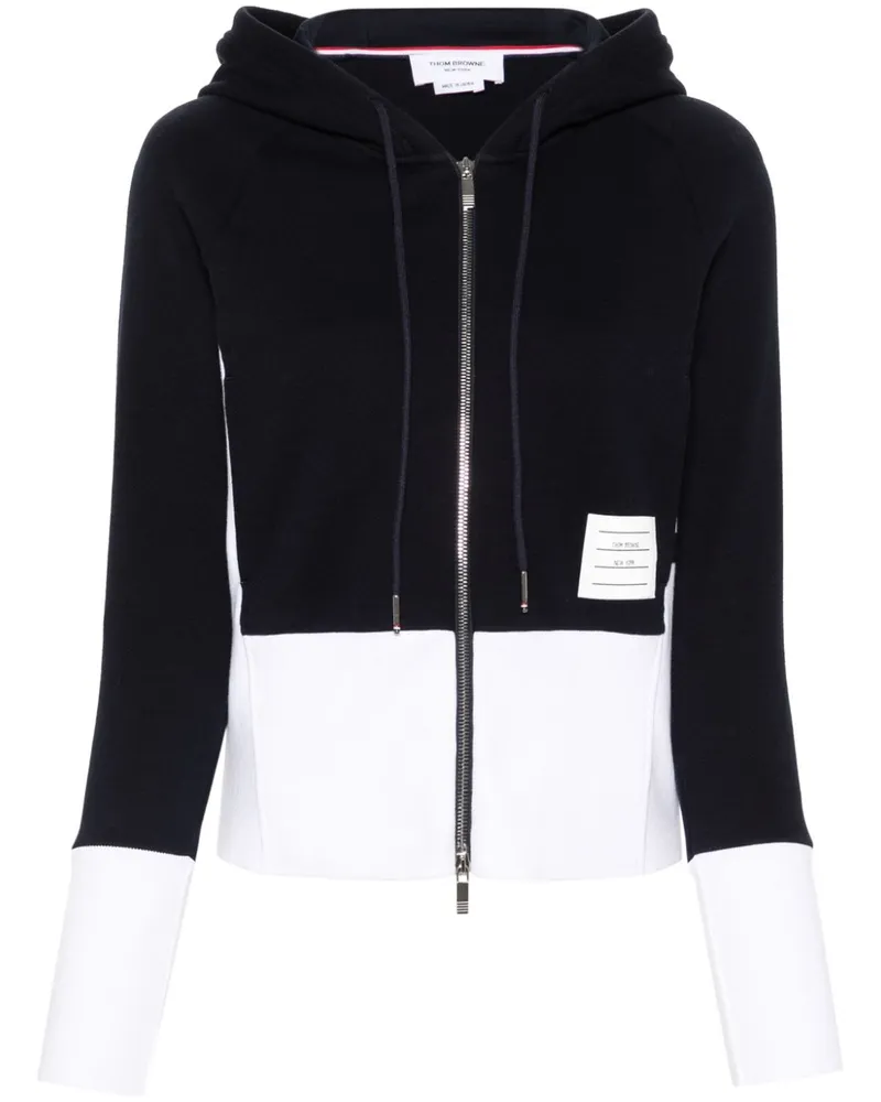 Thom Browne Kapuzenpullover mit Logo-Streifen - Blau Blau