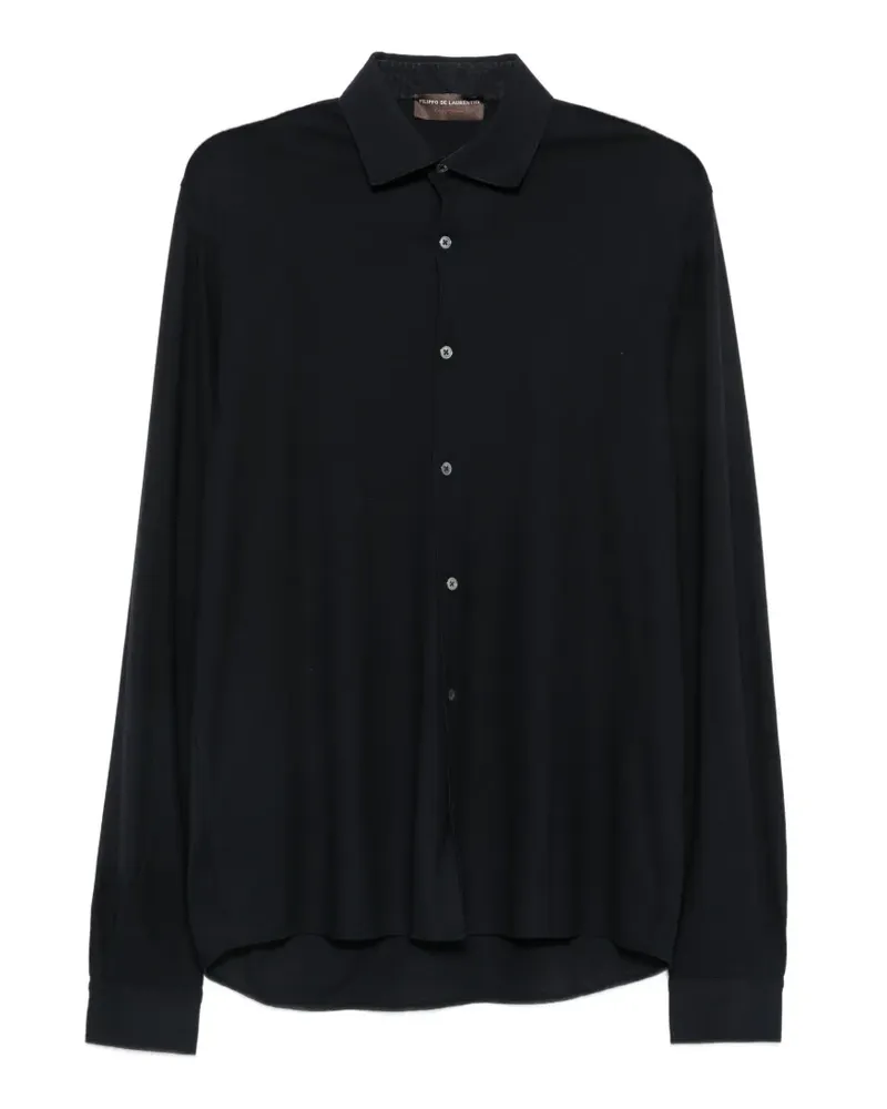 Filippo de Laurentiis button-fastening curved-hem shirt - Blau Blau