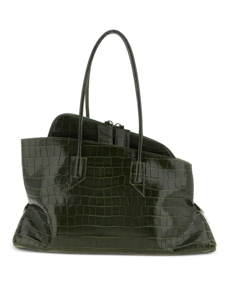 ATTICO medium La Passeggiata crocodile-print shoulder bag - Grün Grün