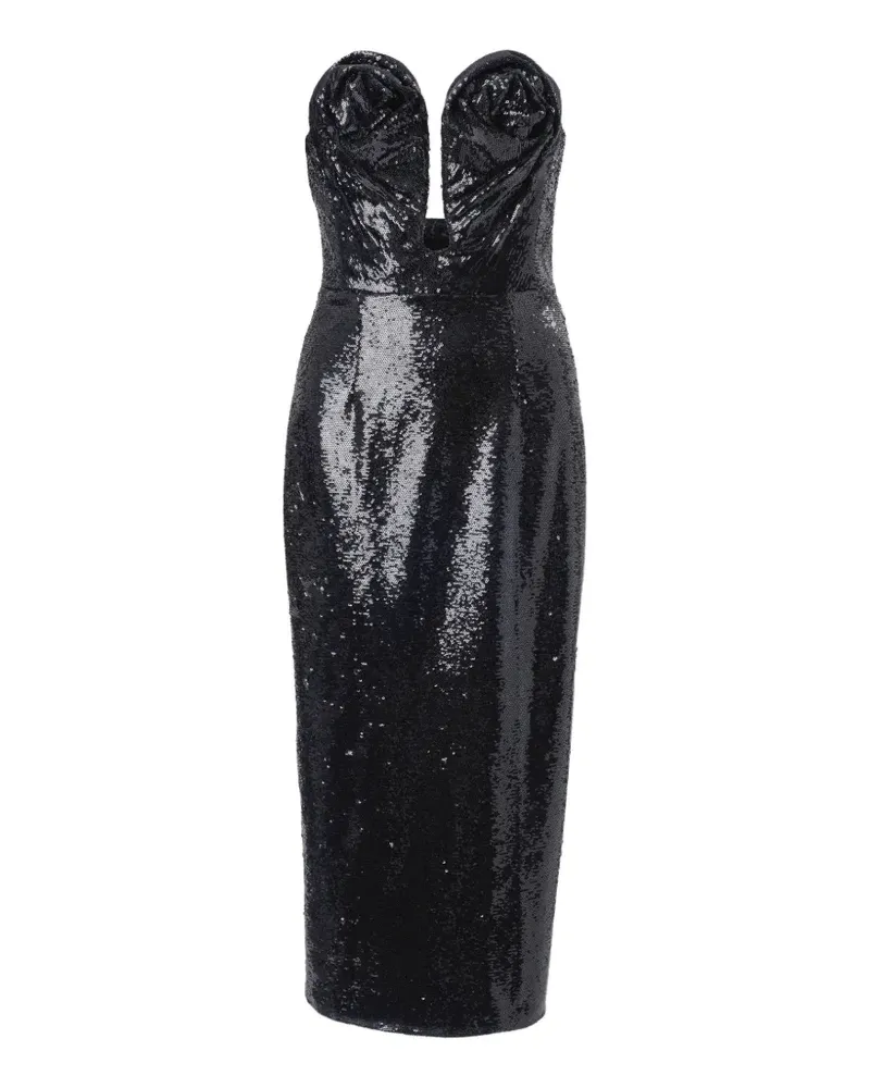 Carolina Herrera New York U-neck sequined midi dress - Schwarz Schwarz