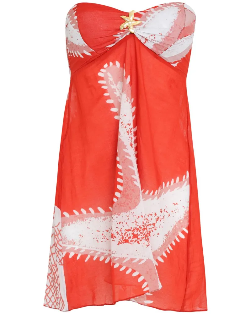 Amir Slama Minikleid mit Print - Rot Rot
