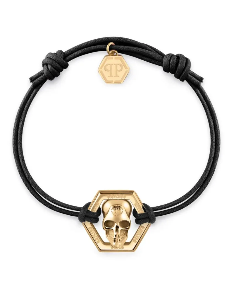 Philipp Plein Friendship Armband mit sechseckigem Totenkopf - Gold Gold