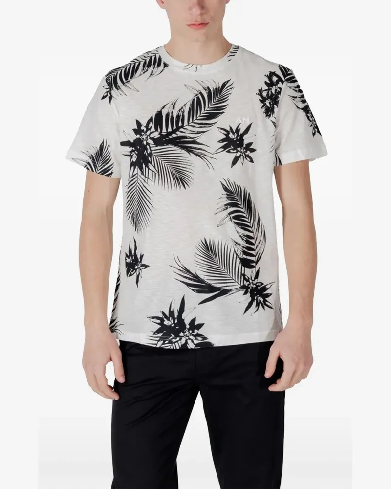 Antony Morato palm-leaf print T-shirt - Weiß Weiß