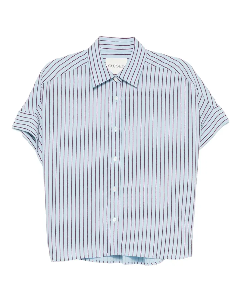 Closed striped short-sleeve shirt - Blau Blau