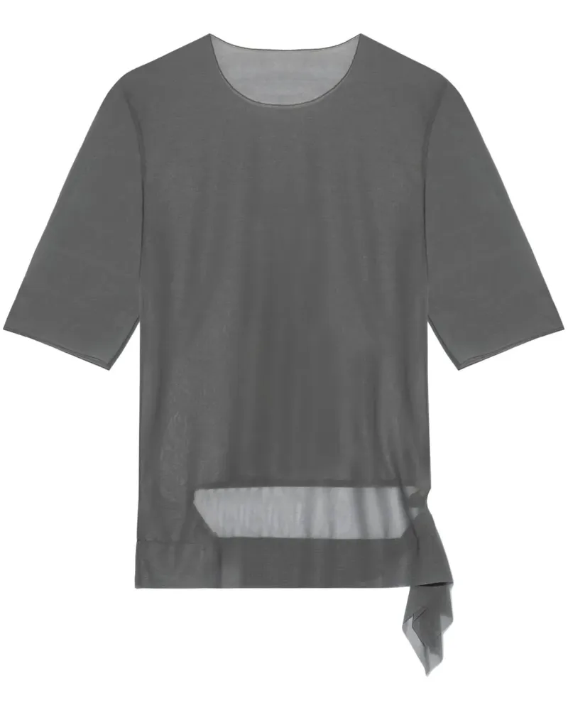 Yohji Yamamoto Semi-transparentes T-Shirt - Grau Grau