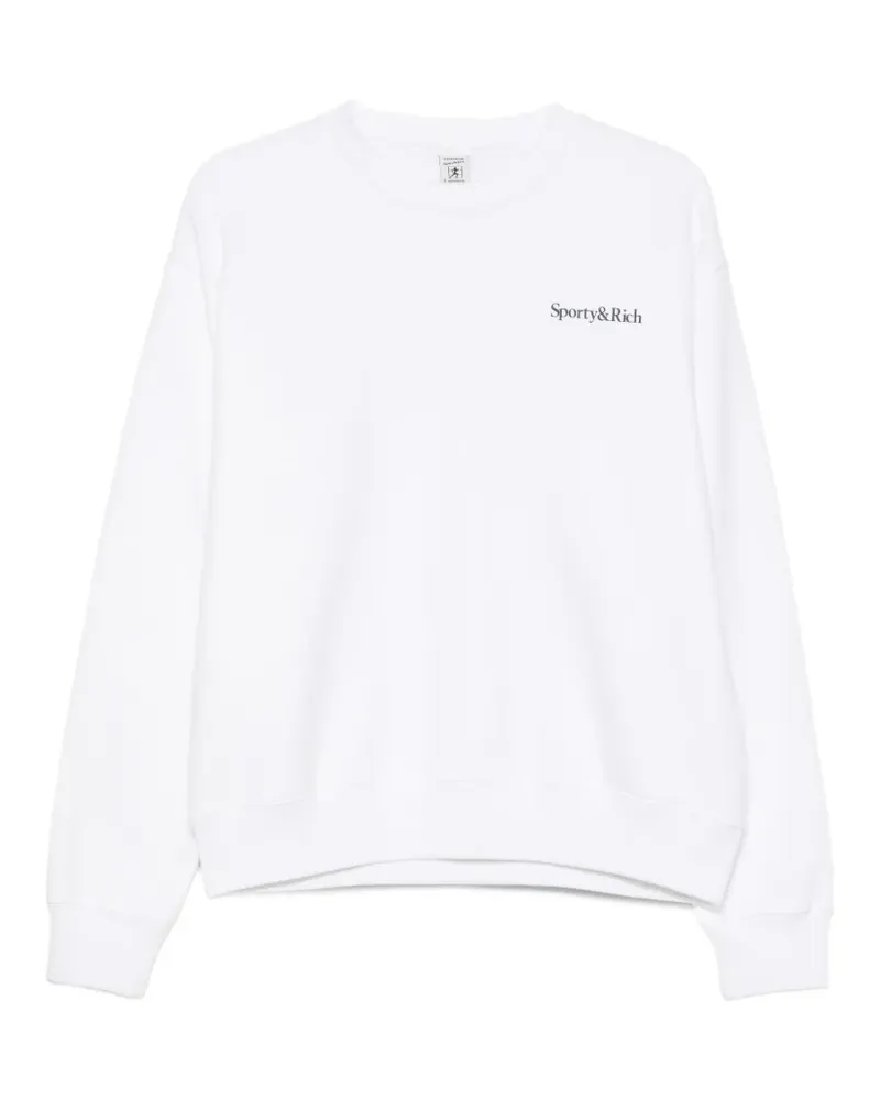 SPORTY & RICH Play Tennis Sweatshirt mit Logo-Print - Weiß Weiß