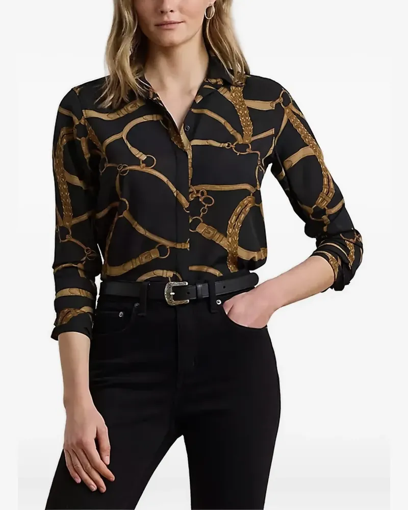 Ralph Lauren belting-print shirt - Schwarz Schwarz