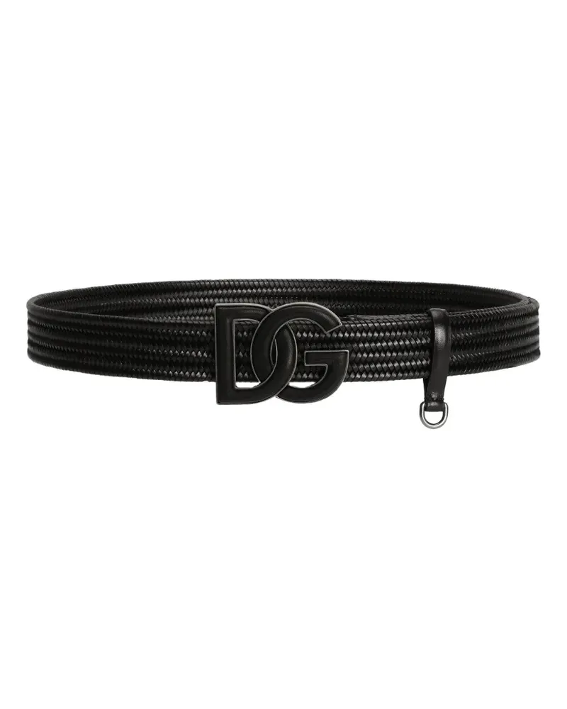 Dolce & Gabbana DG-plaque woven belt - Schwarz Schwarz
