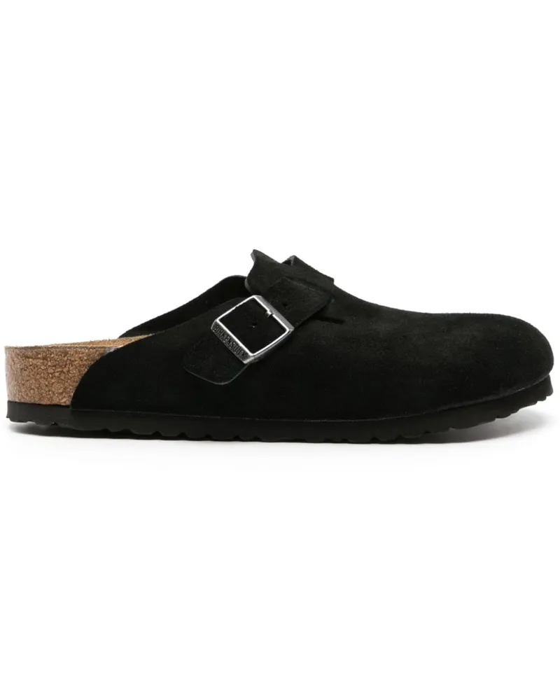 Birkenstock Boston Slipper aus Wildleder - Schwarz Schwarz