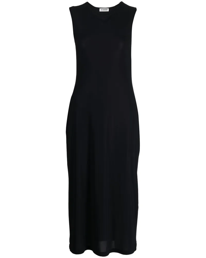 Jil Sander Maxikleid mit rundem Ausschnitt - Schwarz Schwarz