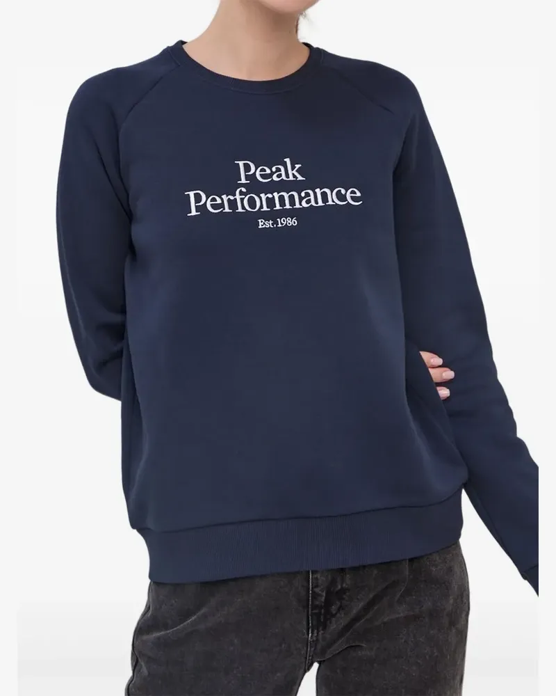 Peak Performance Sweatshirt mit Logo-Stickerei - Blau Blau