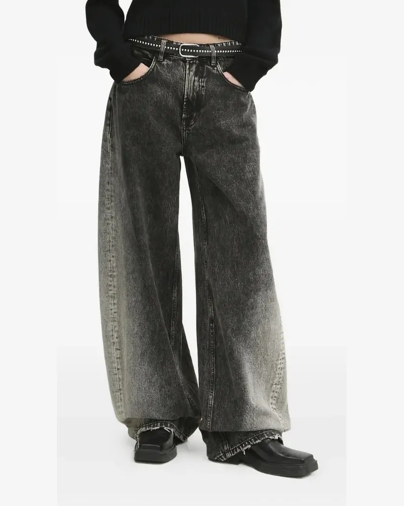 Miss Sixty Weite Jeans mit Acid-Wash-Effekt - Schwarz Schwarz