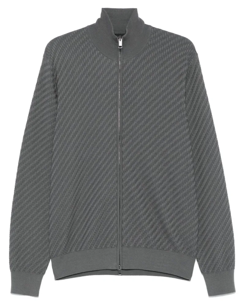 Brioni Strukturierter Cardigan - Grau Grau