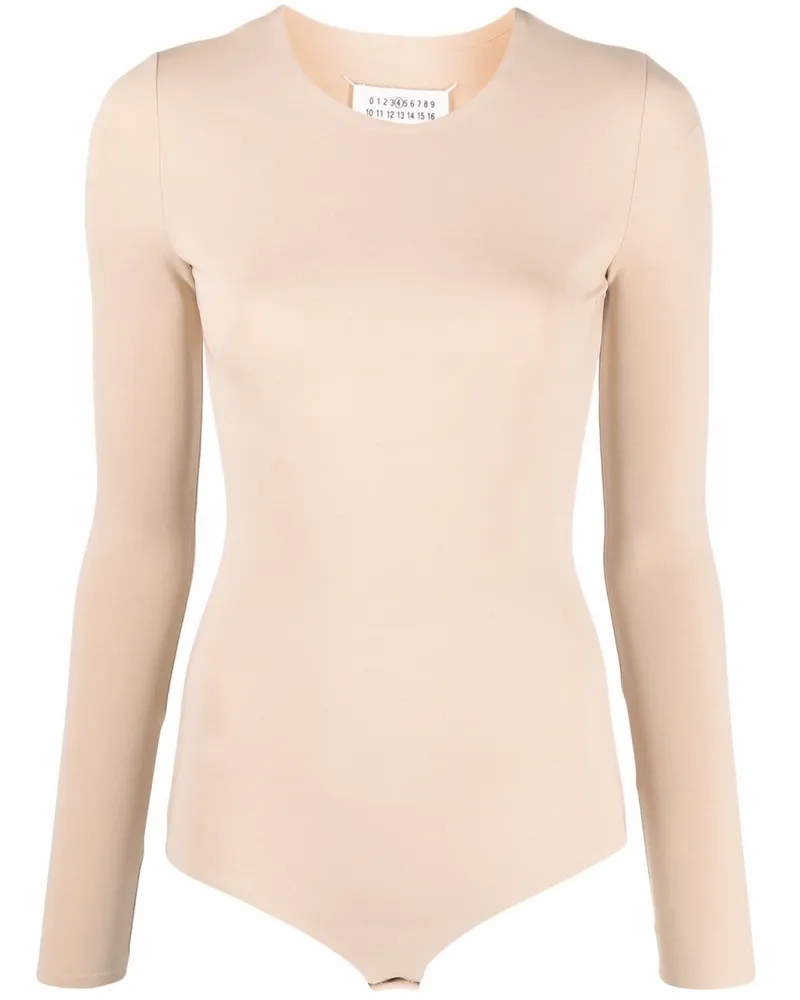 Maison Margiela Gerippter Body mit langen Ärmeln - Nude Nude