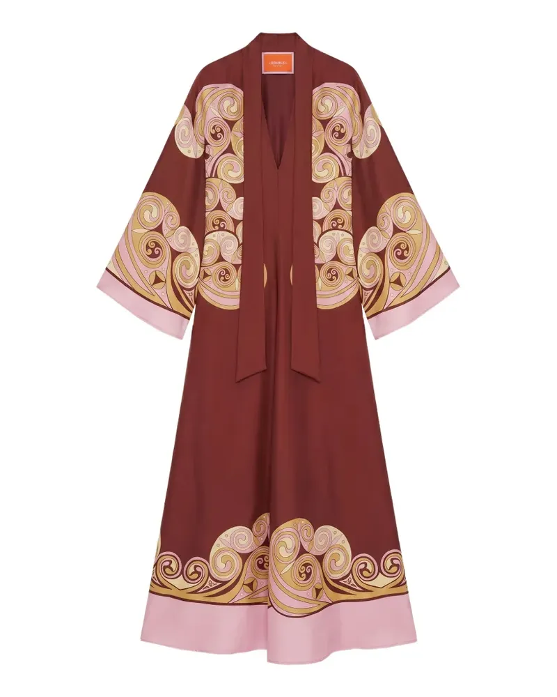 La DoubleJ Magnifico Kleid mit Wirbel-Print - Braun Braun