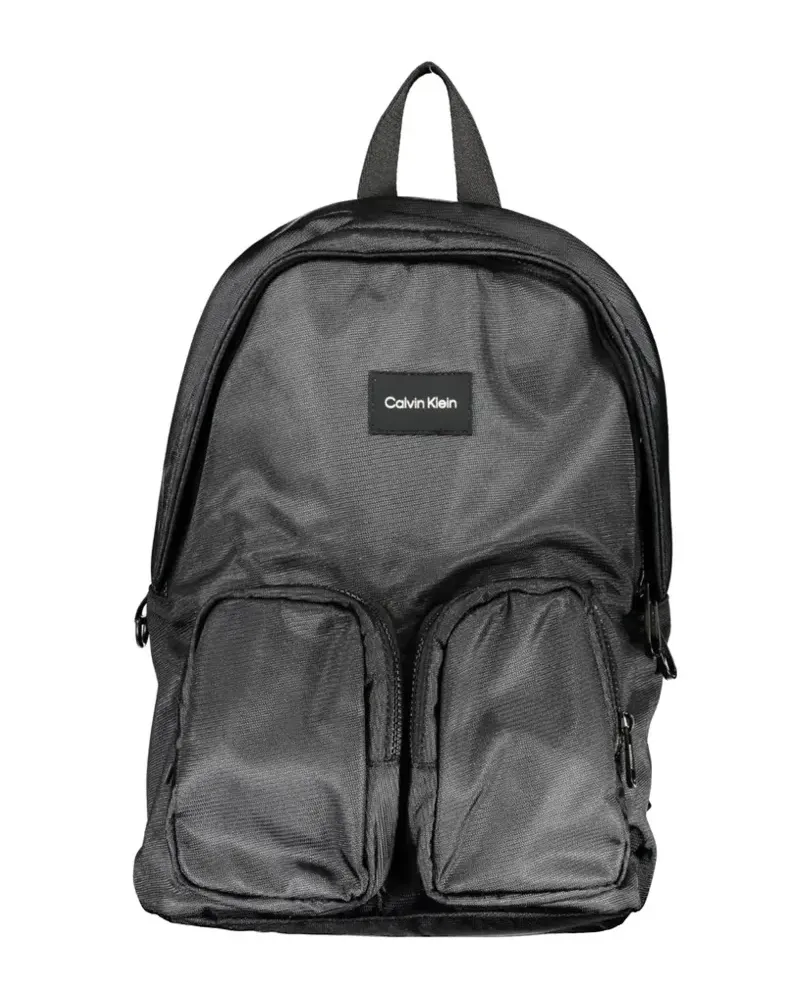 Calvin Klein logo-patch backpack - Schwarz Schwarz