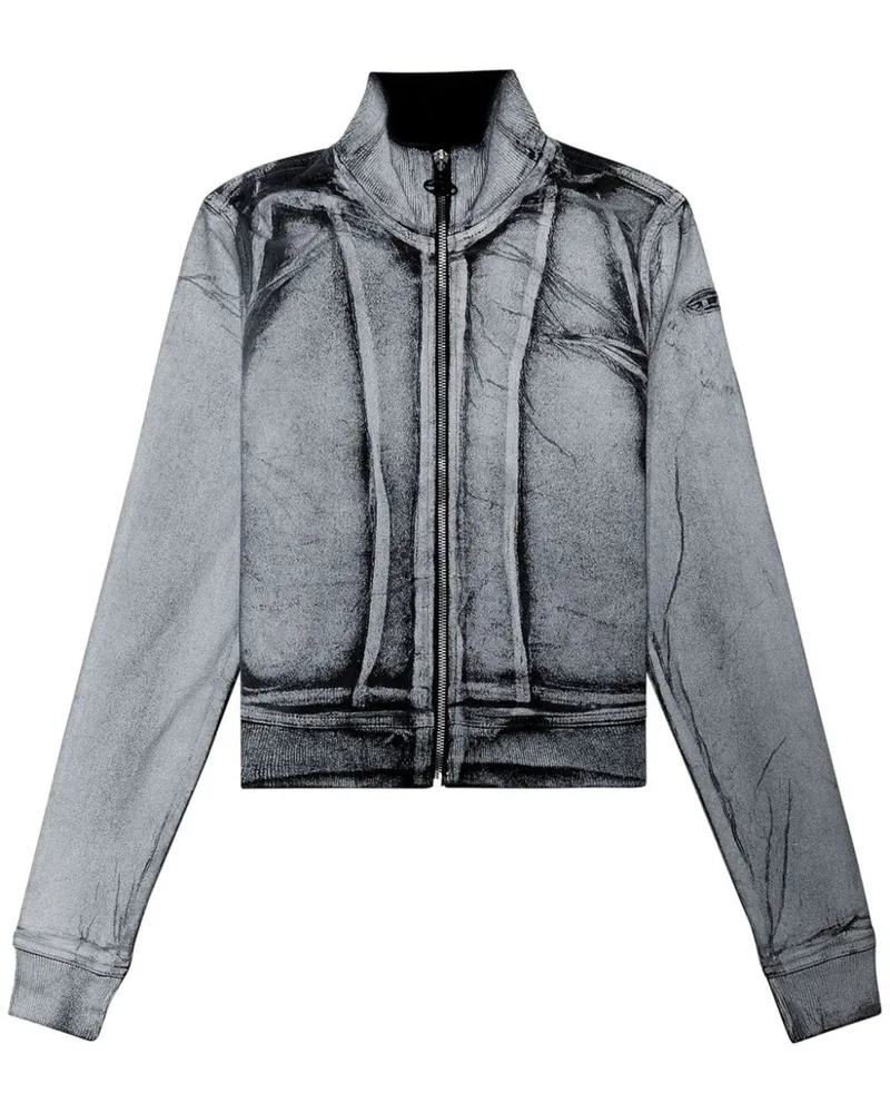 Diesel D-Emy Jeansjacke mit Reißverschluss Grau