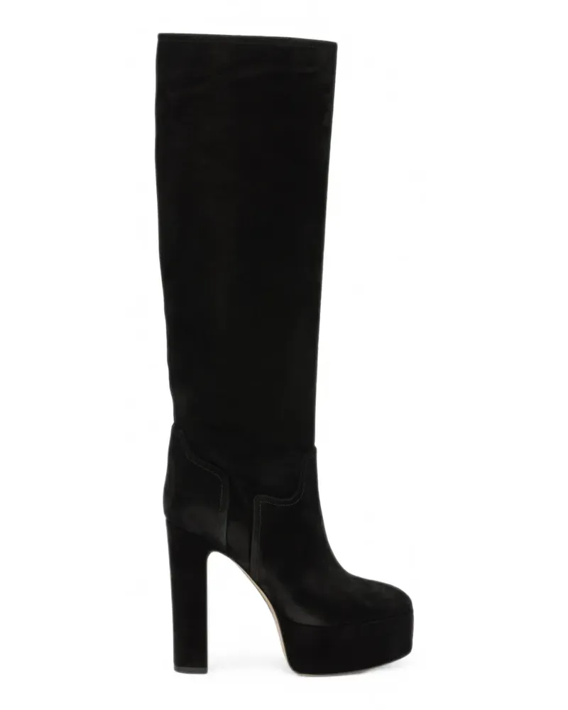 Casadei Kniehohe Renna Stiefel mit Plateau - Schwarz Schwarz