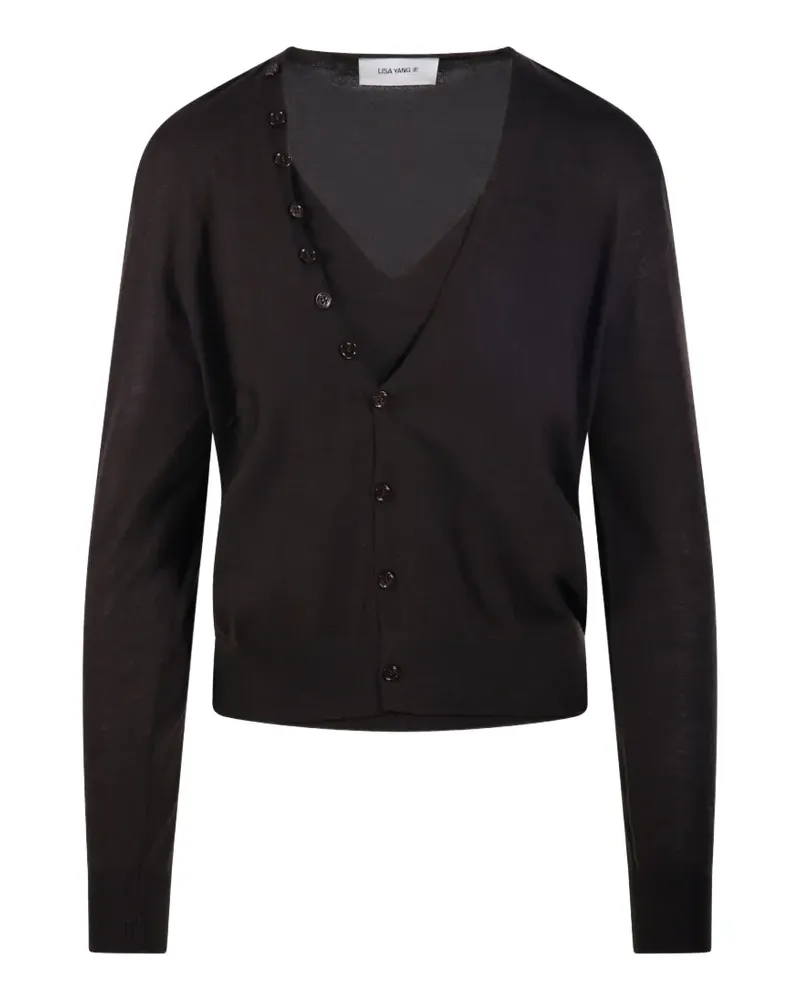 Lisa Yang Cardigan mit V-Ausschnitt - Braun Braun