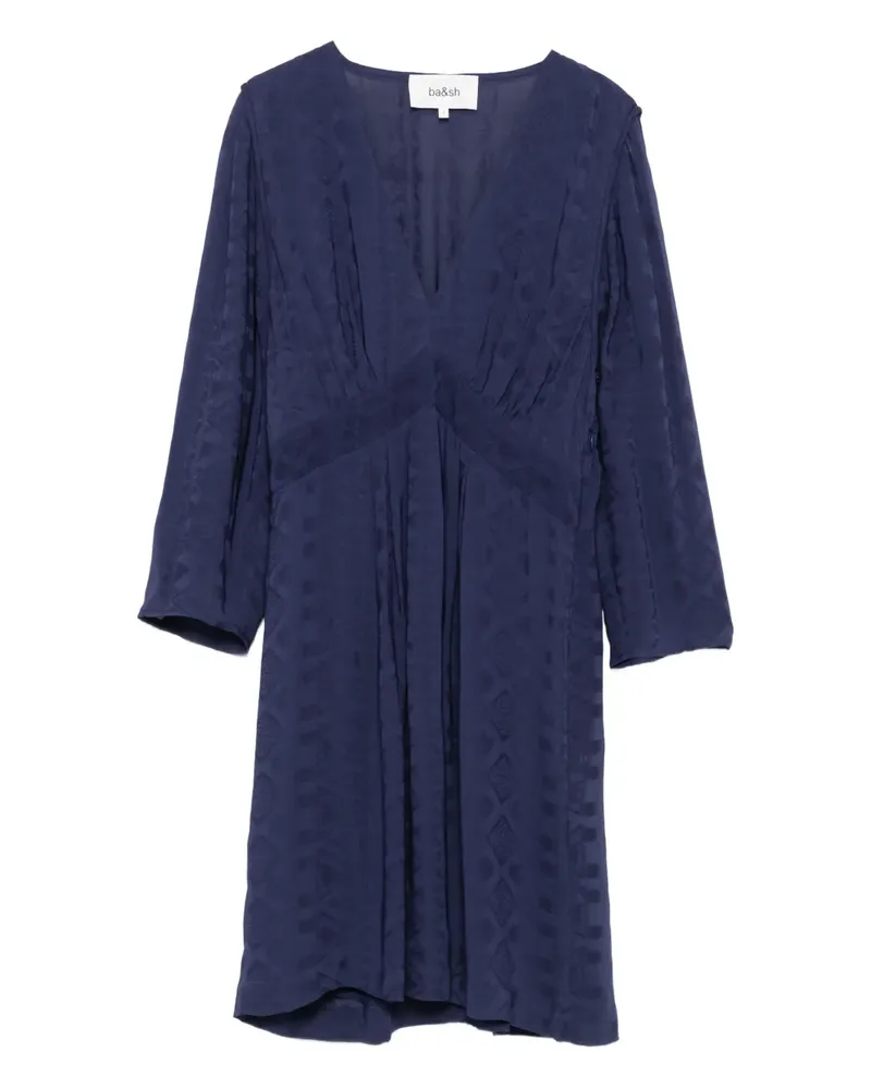 ba&sh Kleid mit geprägtem V-Ausschnitt - Blau Blau