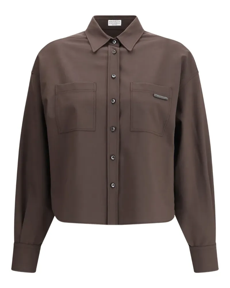 Brunello Cucinelli Hemd mit Monili-Kette - Braun Braun
