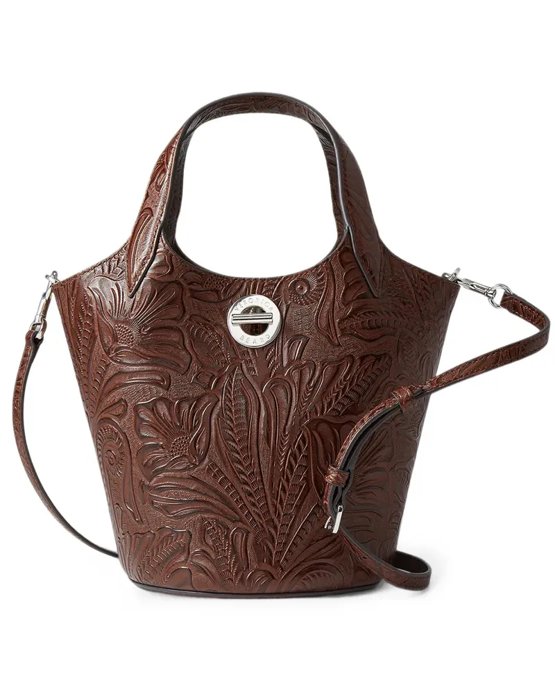 Veronica Beard Anchor embossed-leather tote bag - Braun Braun