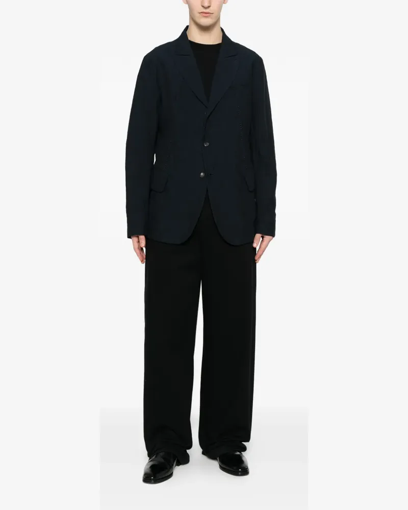 Masnada Bia button textured blazer - Blau Blau